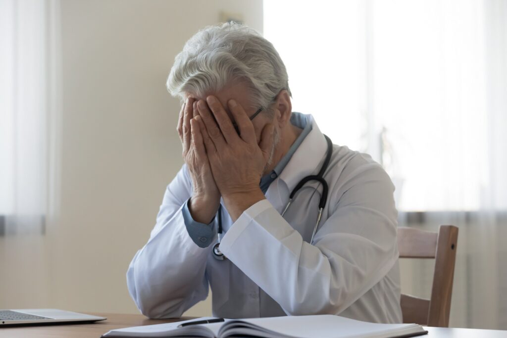 Distressed medical professional, relevant to filing a wrongful death claim in Pennsylvania due to medical malpractice.