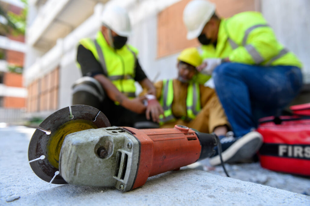 A dangerous power tool at a Philadelphia work site where defective equipment manufacturers or negligent subcontractors may be held liable for worker injuries.